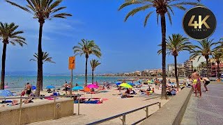 El Arenal Mallorca 4K UHD Walking Tour Along The Beach Summer 2023 [upl. by Enaud]