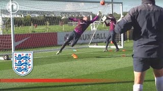 Agility practice with Englands goalkeepers Extended  Inside training [upl. by Boigie45]