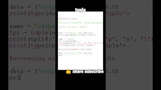 python tutorials  tuples  short 28 tuples python shorts ytshorts pythontutorials short28 [upl. by Burtis758]