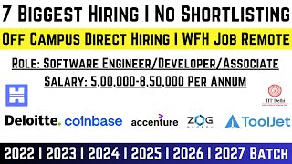 Biggest Direct Official Mass Hiring  Software EngineerDeveloperAssociateIntern  20272022 Batch [upl. by Nylannej712]