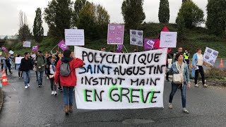 Mobilisation des soignants de la Polyclinique de lInstitut de la main et de SaintAugustin [upl. by Eceryt]