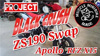 Zs190 ESTART Zongshen 5 Speed Swap Apollo RFZ X15 PROJECT quotBLACK CRUSHquot PT2 AZ HOOD RIDE Build [upl. by Strohben]