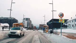 Oslo Norway 2024 Beautiful Travel Snowy Driving through Oslo sentrum to lørenskog Losby Gods [upl. by Tallbott342]