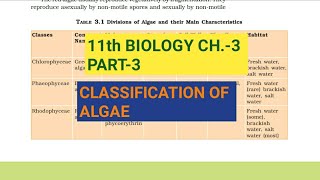 Class 11 BiologyCh3 Part3Classification of AlgaeStudy with Farru [upl. by Paxon483]