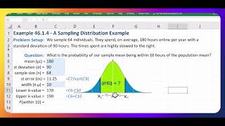 Calculating probabilities for Sampling Distributions in Excel [upl. by Enyalahs]