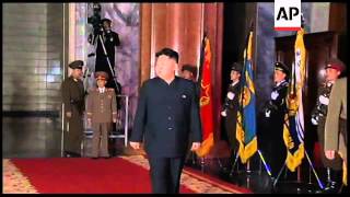 Video footage of Kim Jong Ils body lying in state at palace [upl. by Corotto381]