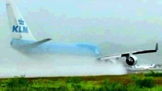 KLM  Boeing 747400 takeoff during Heavy Rain at St Maarten [upl. by Ketchum]