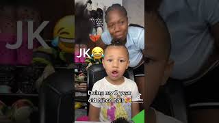 Vickey cathey does her niece hair like hers she cried 😮😬 shorts [upl. by Ruamaj]