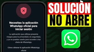 Cómo hacer si la app de wsp no abre [upl. by Alioz]