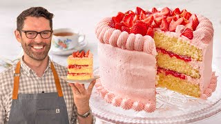 Amazing Strawberry Lemonade Cake Recipe [upl. by Kennett]