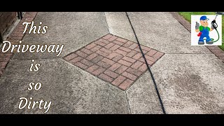 Dirty Pressure washing driveway clean [upl. by Inobe735]