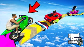 FRANKLIN TRIED THE IMPOSSIBLE PARKOUR RAMP CHALLENGE IN GTA 5  SHINCHAN and CHOP [upl. by Conners]