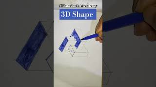 3D SHAPE DRAWING EASY STEP BY STEP artist music easydrawing 3d illustration youtubeshorts art [upl. by Ahsataj]