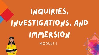 Handson Activity for Module 1Inquiries Investigations and Immersion [upl. by Yeblehs956]