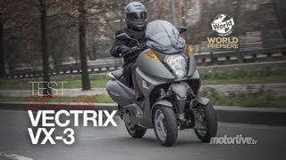 TEST EXCLUSIF  Vectrix VX3 Le premier 3 roues électrique [upl. by Candi]