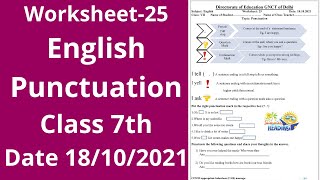 Worksheet 25 English class 7 181021  English class 7  English worksheet 25 [upl. by Casmey670]