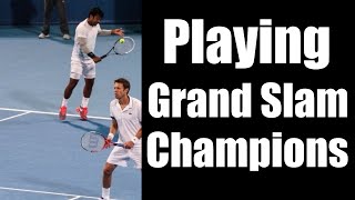 Top Tennis Training vs Grand Slam Champions [upl. by Ailehc]