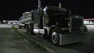 Black Freightliner Classic XL At Truck Stop In Wyoming Ont [upl. by Houghton930]