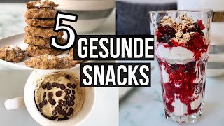 5 gesunde amp einfache Fitness Snacks zum Abnehmen I ANTI Heißhunger Rezepte I Für SchuleUniArbeit [upl. by Tiffani]