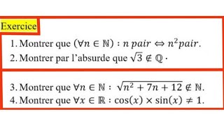 la logique exercice 4  Raisonnement par absurde pour les 1bac SEX et SM [upl. by Beard194]