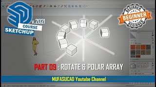 PART 9 Sketchup 2021 Rotate And Polar Array Essential Training For Beginner [upl. by Ritter]