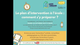 Le plan dintervention scolaire  comment sy préparer [upl. by Gabel]