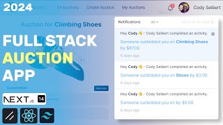 Build an Online Auction App with Notifications Nextjs Shadcn Typescript Drizzle ORM [upl. by Nicole]