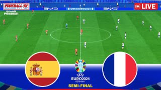 LIVE  Spain vs France  SemiFinal UEFA Euro 2024  Match Today Live  PES Gameplay Realistic [upl. by Acinnad]