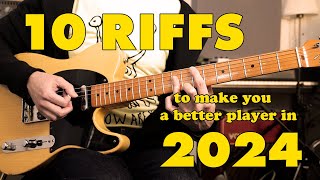 10 Legendary Riffs that will make you a better player in 2024 [upl. by Yatnwahs]