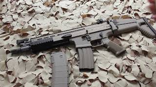 WE FN SCAR  L  MK  L  open bolt TAN gas GBB NEW amp chrono [upl. by Sundstrom]