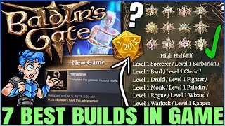 Baldurs Gate 3  7 Best MOST POWERFUL Multiclass Builds Possible  Fast Easy Honour Mode Guide [upl. by Studley]