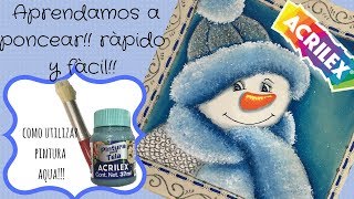 Como utilizar pincel ponceador Como utilizar pintura Aqua marca Acrilex [upl. by Sihtnyc]