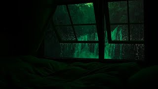 Cozy Bedroom with the Waterfall View🌧️Rain Sound To Beat Insomnia amp Stress  Relaxing Window Space [upl. by Meir]