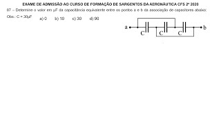 EEAR  CFS 2ª 2020  QUESTÃO 87 – CAPACITÂNCIA [upl. by Paton]