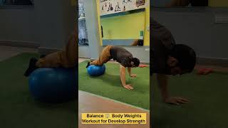 Balance only Body Weight on GYM Ball 💪🏻 Develop Core Strength with Swiss Ball 🔥 Easy Workout Tips [upl. by Namwob20]