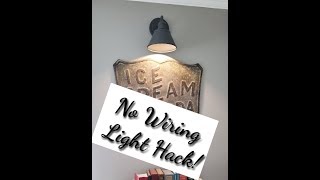 Diy No Wire Sconce Light Hack [upl. by Odnalref]