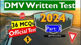 DMV Practice Test 2024  36 Official Written Test Questions Answers [upl. by Patti]