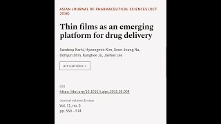 Thin films as an emerging platform for drug delivery  RTCLTV [upl. by Gellman271]