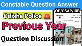 Odisha Police Constable Previous Year Question Paper  OP OSAP IRB constable [upl. by Sergu]