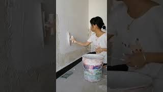 How to Prepare Tiles Wall ​ Wall paint​ Fast amp Beauty part 6216 [upl. by Thomasine329]