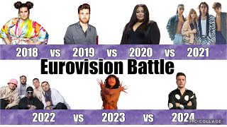 Eurovision Battle 2018 vs 2019 vs 2020 vs 2021 vs 2022 vs 2023 vs 2024 [upl. by Spatz]