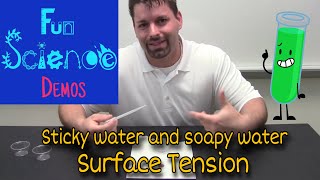 Sticky Water amp Soapy Water  Surface Tension [upl. by Tanney431]