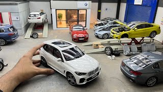 Servicing BMW Luxury Cars at Mini BMW Worksop  118 Scale BMW Collection  Diecast Model Cars [upl. by Lesya]