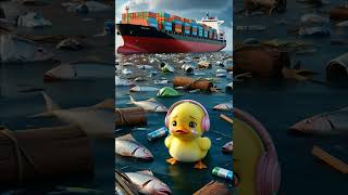 The duck saved the marine life and cleaned the sea babyduck marinelife [upl. by Ataymik]