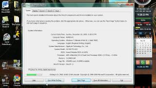 Running DxDiag Seeing all of your system specs [upl. by Aldridge]