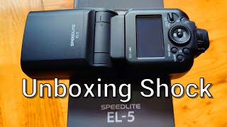 Canon Speedlite EL5 Unboxing shock Wheres the Charger Great service from Rode [upl. by Floro]