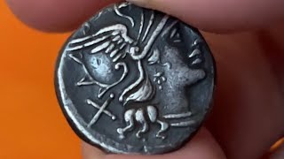 150 BC Decimius Flavus Denarius  Ancient Roman Silver Coin History [upl. by Sidnal]