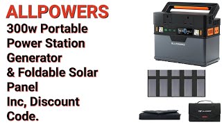 Allpowers s300 Portable Generator Power Station amp Solar Panel 300 watt Battery Powerbank 10 off [upl. by Epilif]