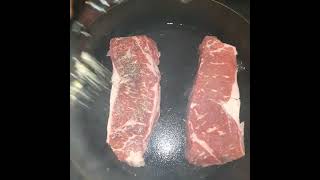 Best Steak Ever🥩👀Cast Iron skillet steak cooking food grilling [upl. by Crockett923]