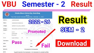 Fyugp Semester 2 Result VBU Result marksheet download result kaise download karen result kaise dekhe [upl. by Annaoj]